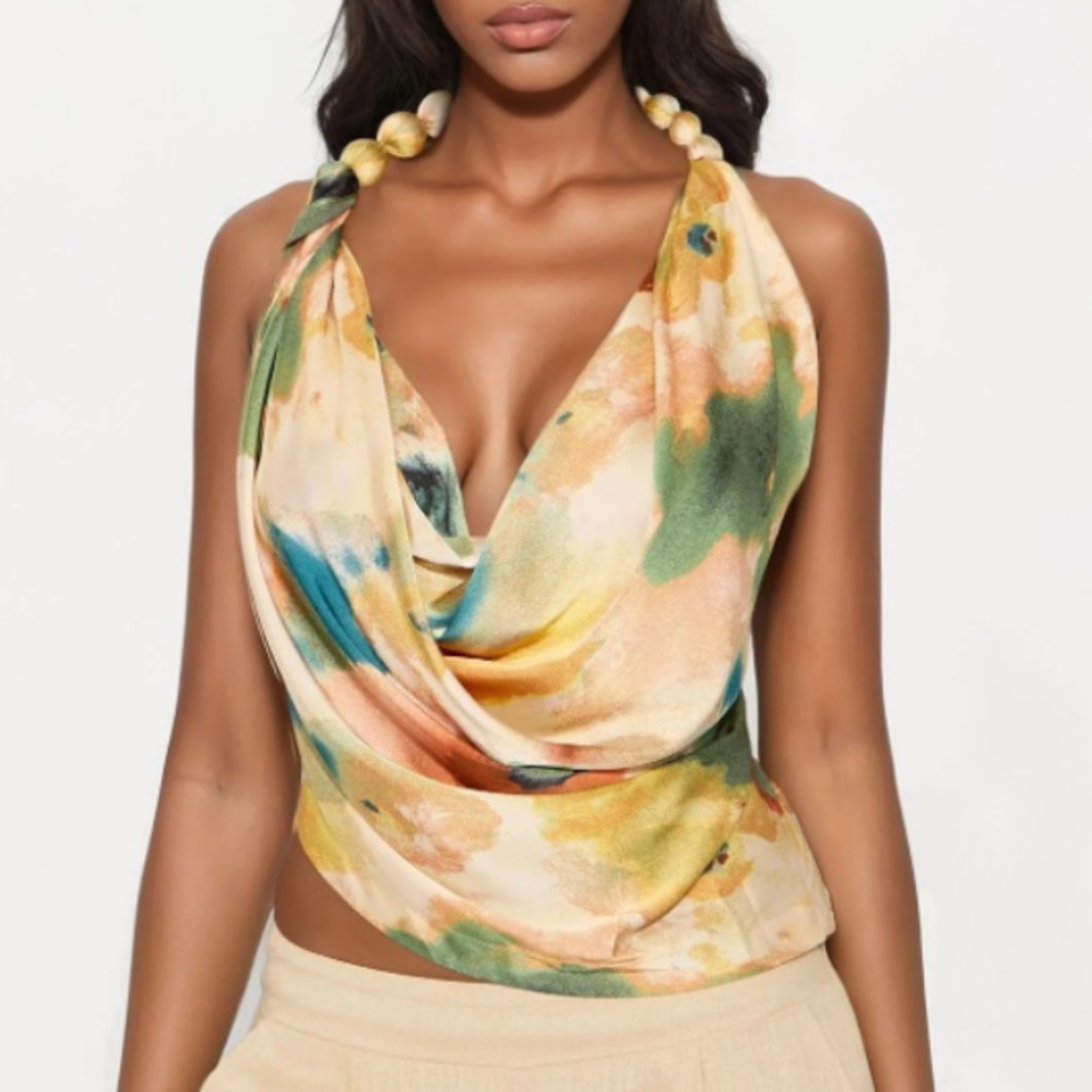 NEW Fashion Nova Elegant Multicolor Halter Top